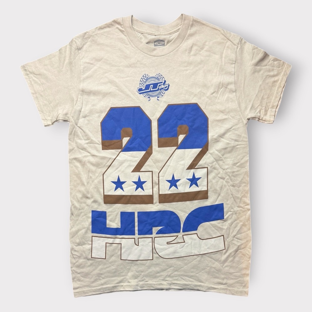JT‎ Racing Honda HRC 22 Graphic T-Shirt Mens Small Tan Motocross Racing Tee